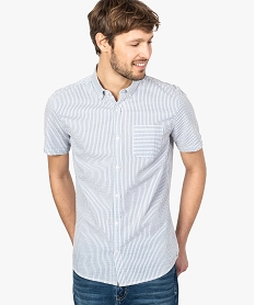 chemise homme a manches courtes a rayures bleu8543301_1