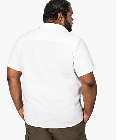 chemise homme a manches courtes avec poche blanc chemise manches courtes8543901_3
