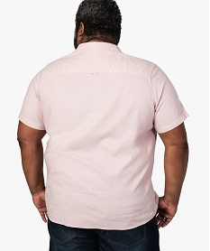 chemise homme a manches courtes avec poche rose chemise manches courtes8544001_3