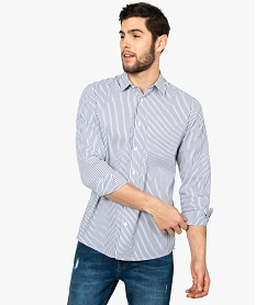 GEMO Chemise homme coupe slim fit à rayures contrastantes Imprimé