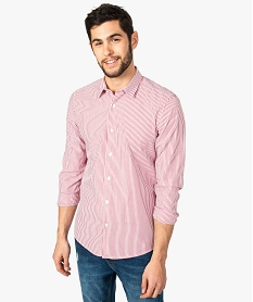 GEMO Chemise homme coupe slim fit à rayures contrastantes Imprimé