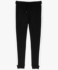 pantalon de jogging homme avec bandes bicolores sur les cotes noir pantalons8545801_4