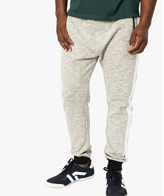 pantalon de jogging homme avec bande sur les cotes et finitions contrastantes gris8545901_1