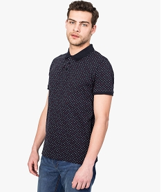 polo homme a manches courtes avec petits motifs imprime8549301_1