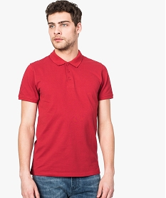 GEMO Polo homme à manches courtes en coton piqué Rouge