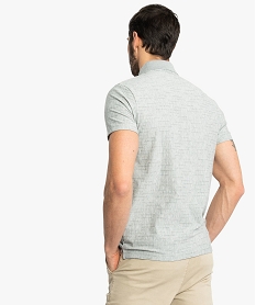 polo homme en maille texturee effet raye gris polos8552001_3