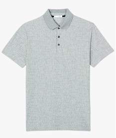 polo homme en maille texturee effet raye gris polos8552001_4