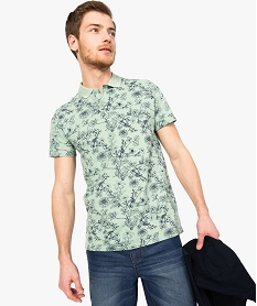 GEMO Polo homme à manches courtes et motifs fleuris Imprimé