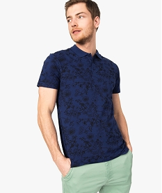 polo homme a manches courtes et motifs fleuris imprime polos8552301_1