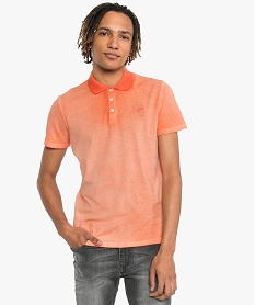 polo homme en coton pique avec coloris degrade orange polos8552401_1