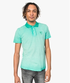 polo homme en coton pique avec coloris degrade vert polos8552501_1