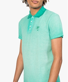 polo homme en coton pique avec coloris degrade vert polos8552501_2