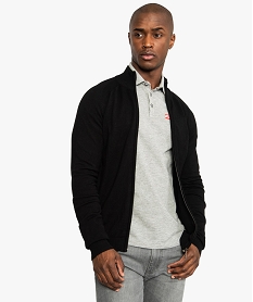 pull zippe pour homme avec col montant noir8552901_1