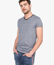 GEMO Tee-shirt homme slim à manches courtes et col V Imprimé