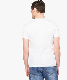 tee-shirt homme slim a manches courtes et col v blanc tee-shirts8554901_3