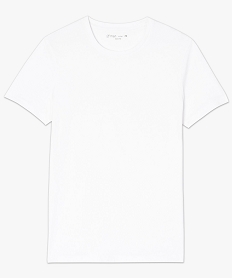 tee-shirt homme slim fit uni en coton biologique blanc8555101_4