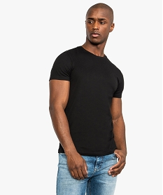 GEMO Tee-shirt homme slim fit uni en coton biologique noir standard