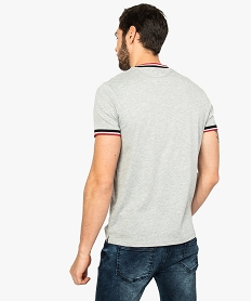 tee-shirt homme avec finitions en bord-cote bicolore gris tee-shirts8556601_3