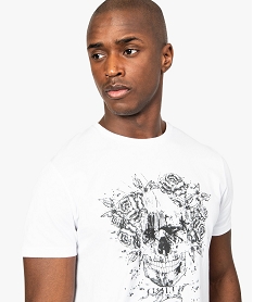 tee-shirt homme avec motif tete de mort blanc tee-shirts8556701_2