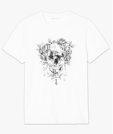 tee-shirt homme avec motif tete de mort blanc tee-shirts8556701_4
