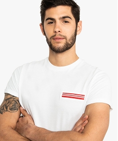 tee-shirt homme en coton pique avec fausse poche contrastante blanc8556801_2
