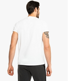 tee-shirt homme en coton pique avec fausse poche contrastante blanc8556801_3