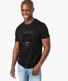GEMO Tee-shirt homme avec motif tigre noir standard
