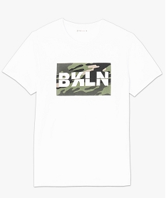 tee-shirt homme avec motif camouflage sur lavant blanc8557101_4