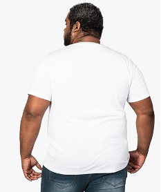 tee-shirt homme en coton avec col v blanc8557701_3