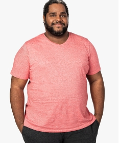 GEMO Tee-shirt homme en coton avec col V rouge standard