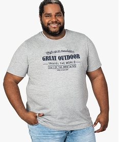 GEMO Tee-shirt homme avec inscription contrastante sur lavant Gris