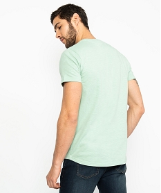 tee-shirt homme en coton bio imprime a dos rallonge et arrondi vert tee-shirts8559001_3