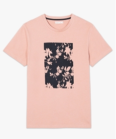 tee-shirt homme avec large motif feuillage sur lavant rose tee-shirts8559201_4