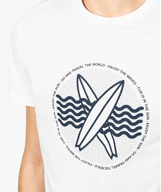 tee-shirt homme avec motif surf sur lavant blanc tee-shirts8559501_2