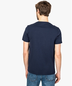 tee-shirt homme avec motif et message sur lavant bleu8559601_3