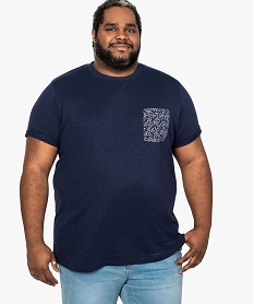 tee-shirt homme en coton bio avec poche poitrine a motifs bleu8560801_1