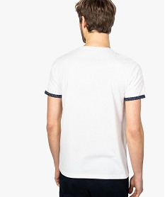 tee-shirt homme avec revers de manches fantaisie blanc tee-shirts8561001_3