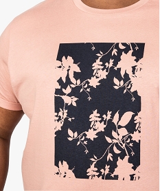 tee-shirt homme avec large motif fleuri sur lavant rose tee-shirts8561301_2