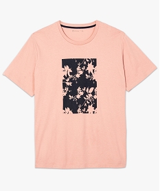 tee-shirt homme avec large motif fleuri sur lavant rose tee-shirts8561301_4