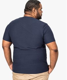 tee-shirt homme a manches courtes en maille texturee bleu8561501_3