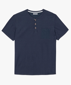 tee-shirt homme a manches courtes en maille texturee bleu8561501_4
