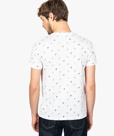tee-short homme a poche poitrine et petits motif tropicaux blanc tee-shirts8561801_3