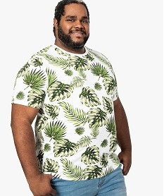 GEMO Tee-shirt homme à manches courtes et motifs feuillage Imprimé