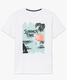 tee-shirt homme avec motif coucher de soleil sur lavant blanc8562201_4