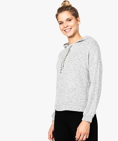 pull a capuche pour femme facon sweat gris sweats8569101_1