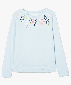 sweat femme en coton biologique avec motif sur lavant bleu8569601_4