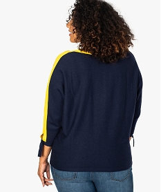 pull femme oversize manches chauve-souris bleu8569801_3