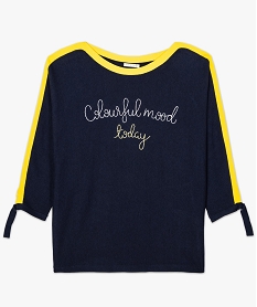 pull femme oversize manches chauve-souris bleu8569801_4