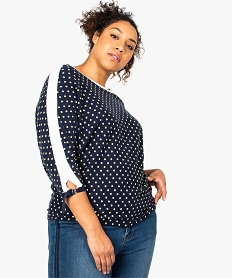 GEMO Pull femme oversize manches chauve-souris Imprimé