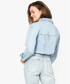 veste en jean femme cropped a bords francs bleu vestes8580501_3